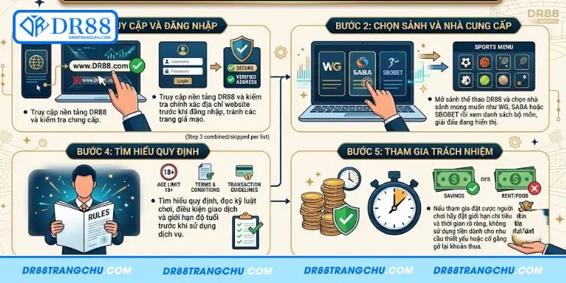 Cách tham gia sảnh thể thao DR88 chi tiết