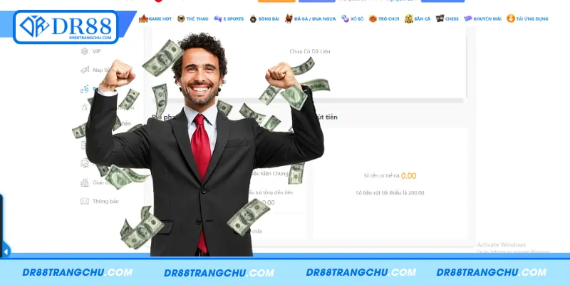 Hướng dẫn 3 bước chuyển tiền từ ví DR88 về tài khoản ngân hàng