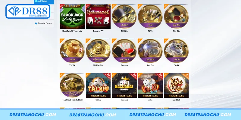 Kho trò chơi bài hấp dẫn dành cho thành viên DR88